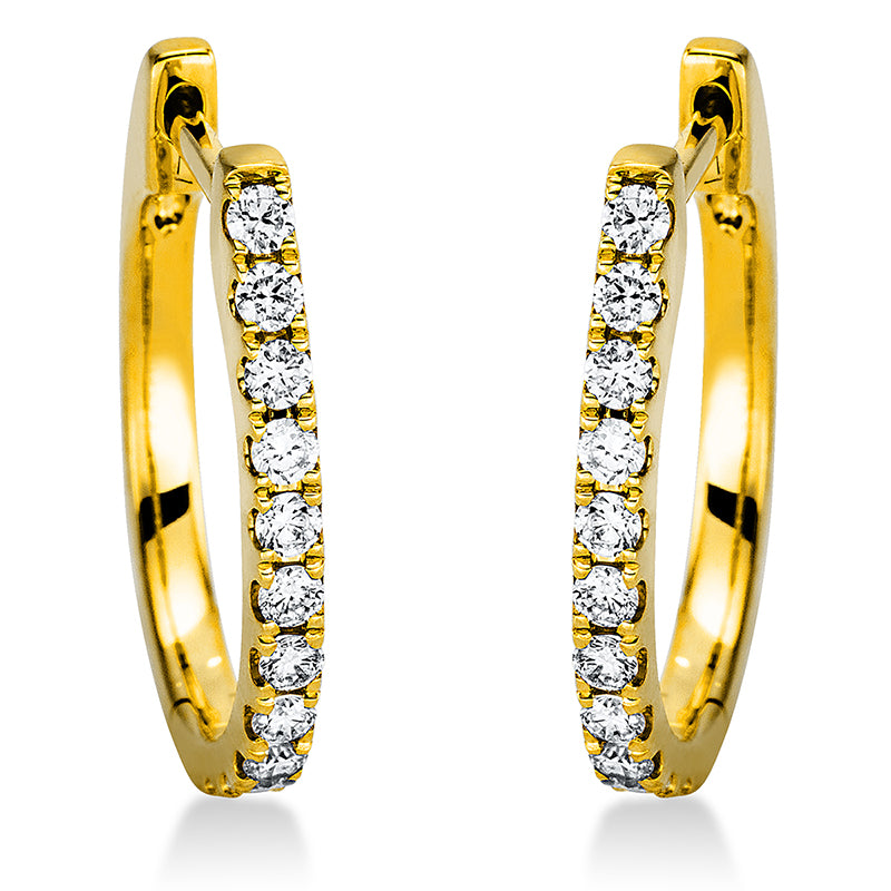 Creolen 18 kt GG, 22 Brill. 0,23 ct, TW-si