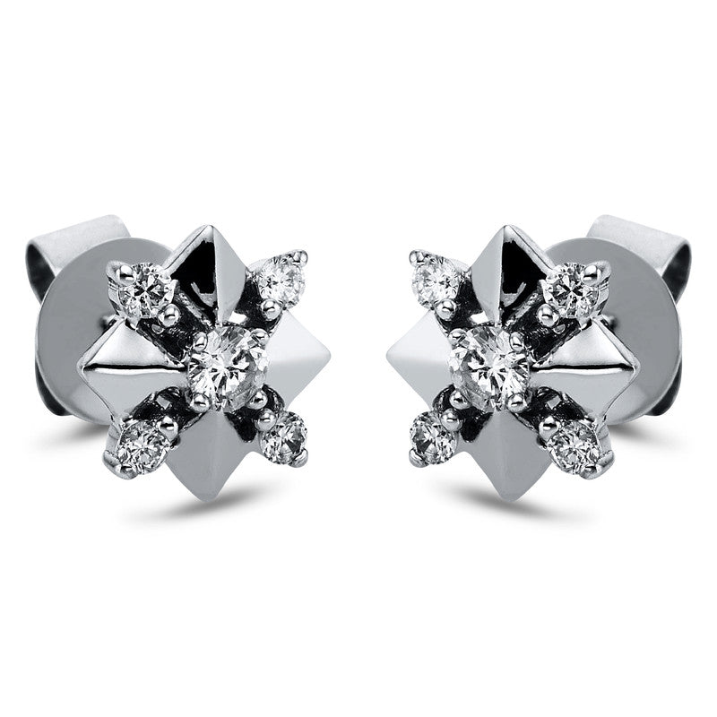 Ohrstecker 18 kt WG, 10 Brill. 0,20 ct, TW-si