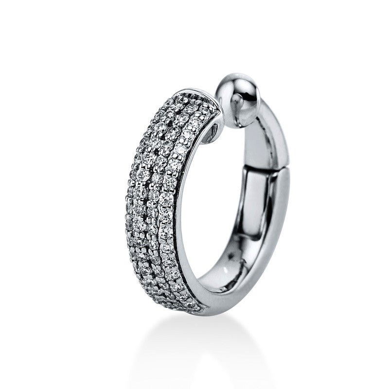 Creolen 18 kt WG, 64 Brill. 0,17 ct, TW-si