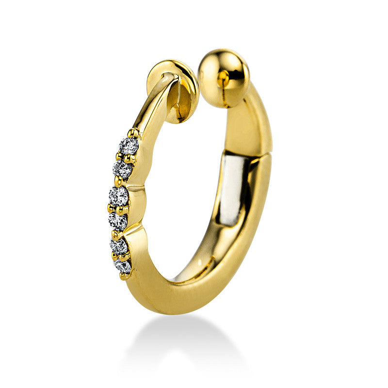 Ohrschmuck 18 kt GG+WG, 6 Brill. 0,04 ct, TW-si