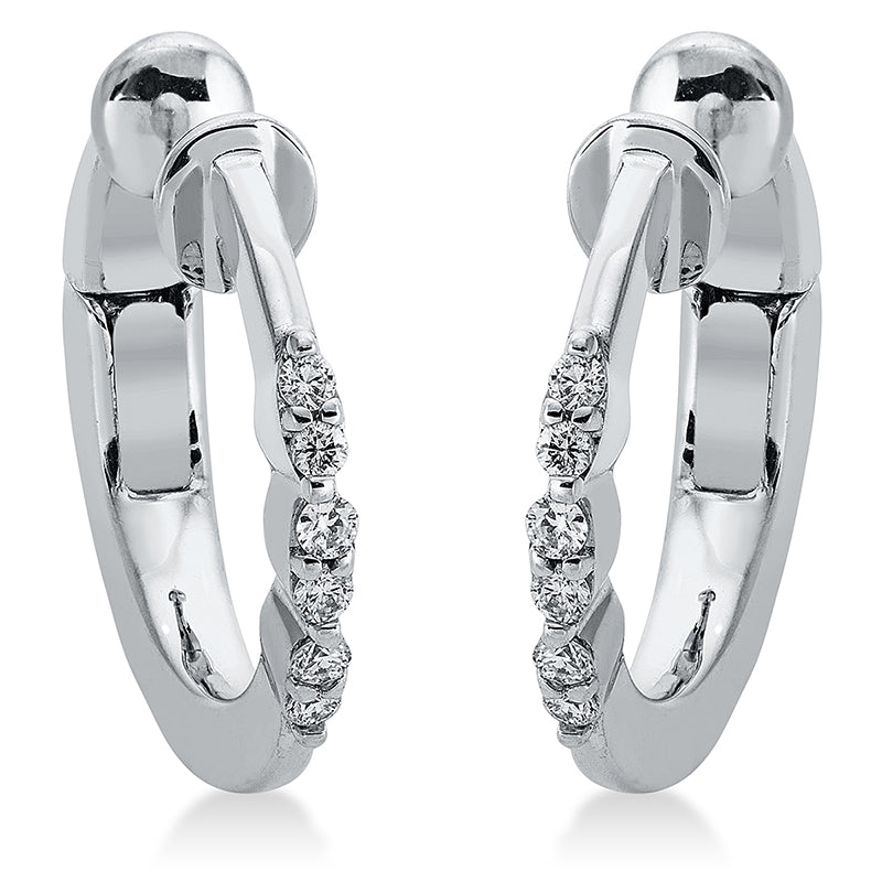 Ohrschmuck 18 kt WG, Ohrmanschette, 6 Brill. 0,04 ct, TW-si