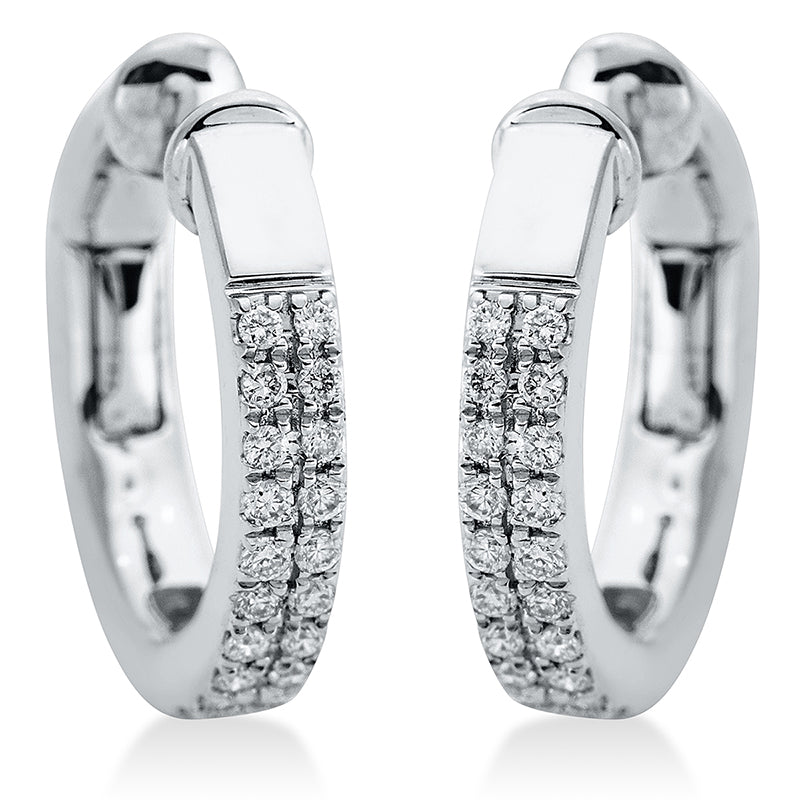 Ohrschmuck 18 kt WG, Ohrmanschette, 20 Brill. 0,10 ct, TW-si