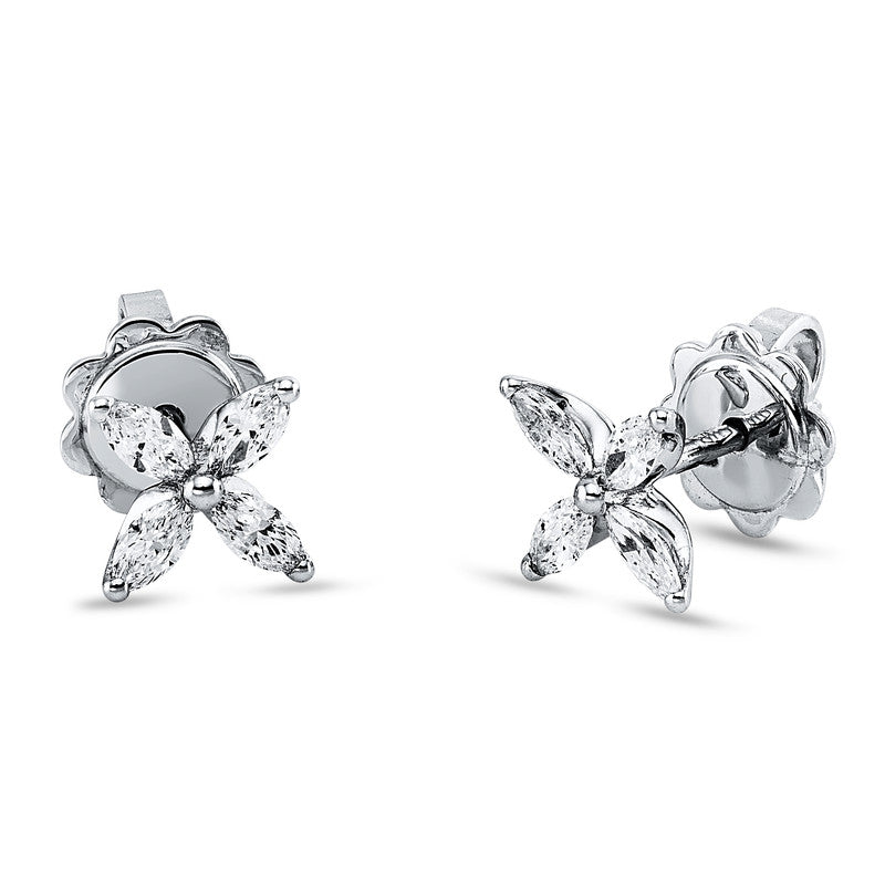 Ohrschmuck 18 kt WG, 8 Nav. 0,51 ct, F-si