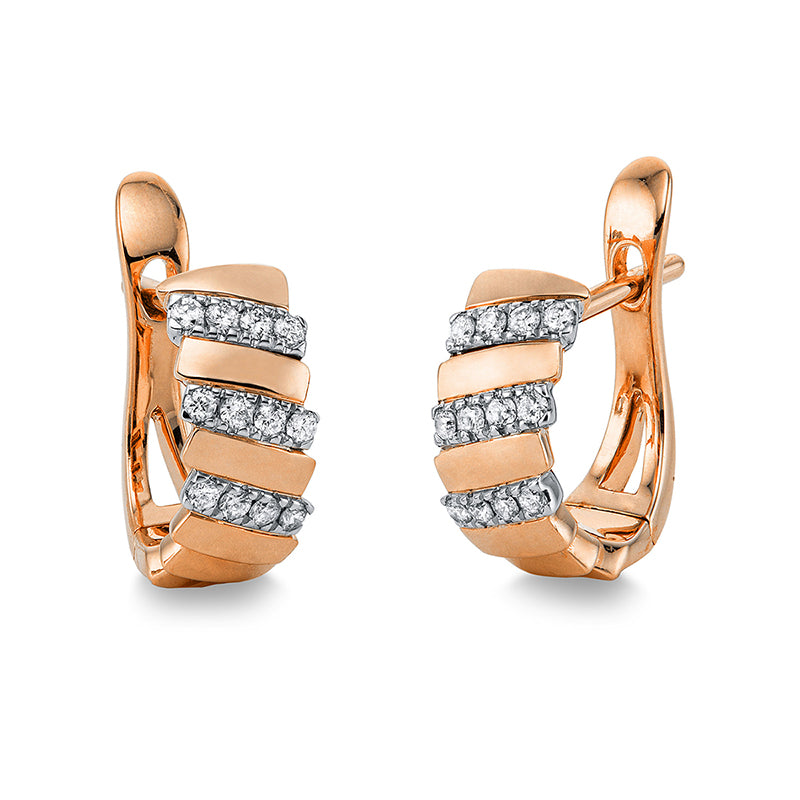 Creolen 18 kt RG+WG, 24 Brill. 0,15 ct, TW-si