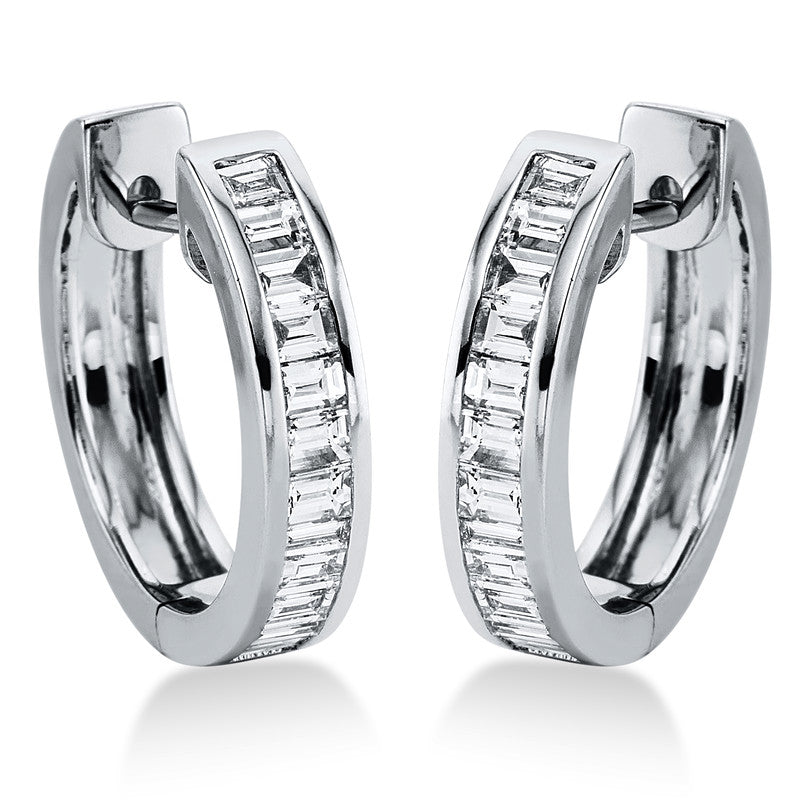 Creolen 18 kt WG, 23 Bag. 0,75 ct, TW-si