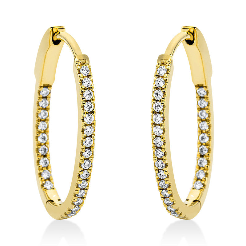Creolen 18 kt GG, 50 Brill. 0,55 ct, TW-si