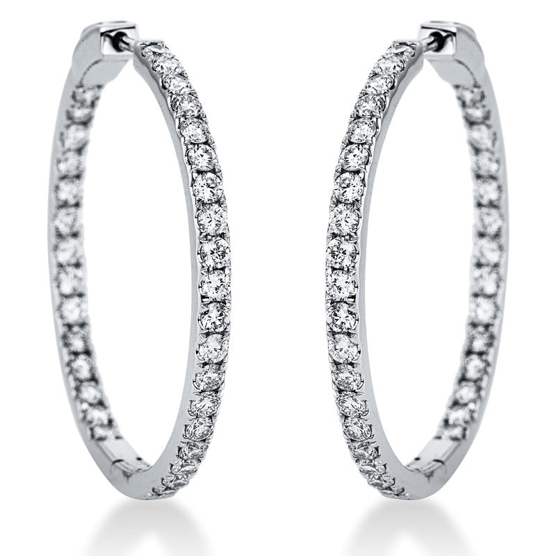 Creolen 18 kt WG, 66 Brill. 2,99 ct, TW-si