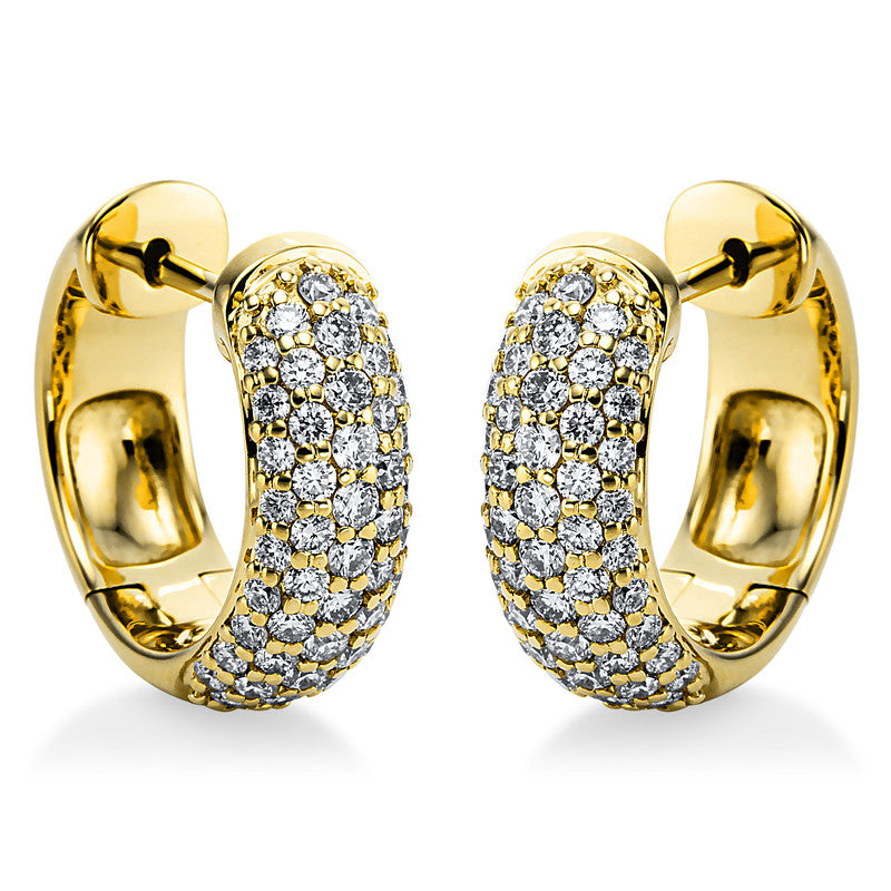 Creolen 14 kt GG, 98 Brill. 0,98 ct, TW-si