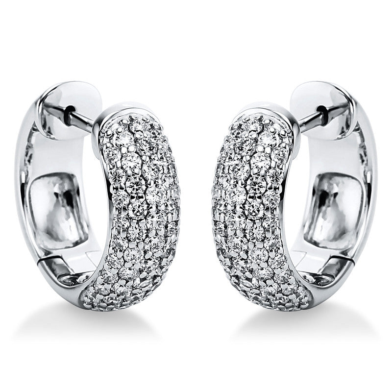 Creolen 14 kt WG, 98 Brill. 0,99 ct, TW-si