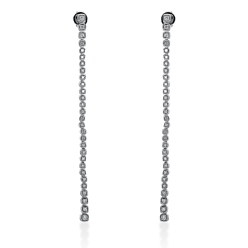 Ohrschmuck 18 kt WG, 4 Brill. 0,12 ct, TW-si, 54 Brill. 0,43 ct, TW-si