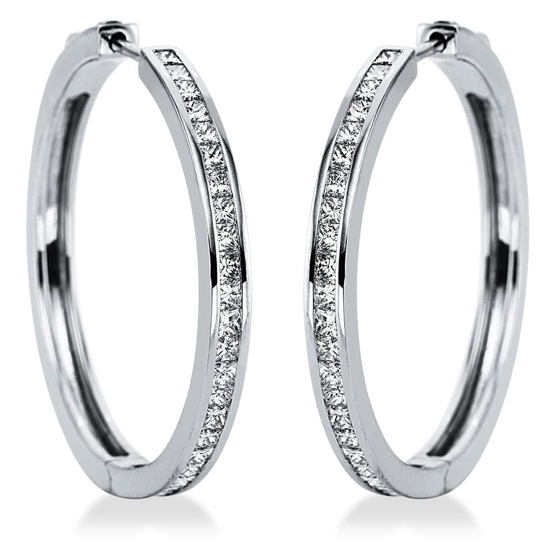 Creolen 18 kt WG, 47 Princ. 1,12 ct, TW-si