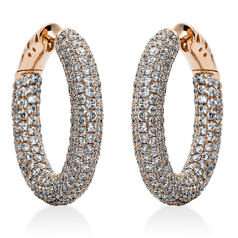 Creolen 18 kt RG, 538 Brill. 9,01 ct, TW-vsi