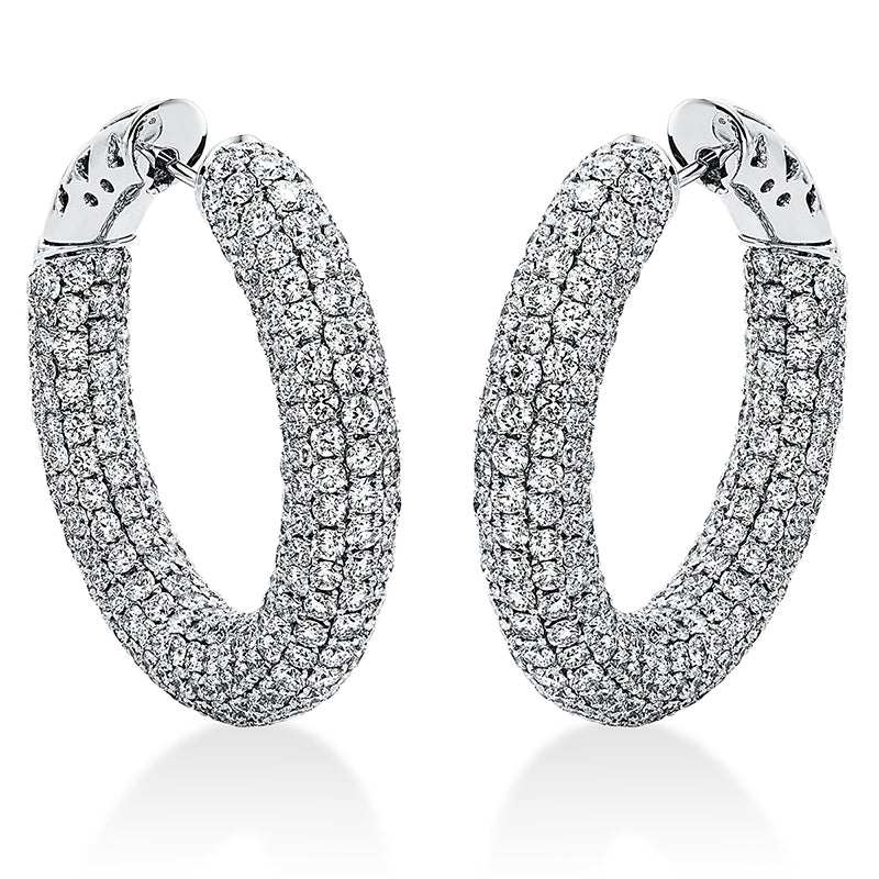 Creolen 18 kt WG, 538 Brill. 9,00 ct, TW-vsi