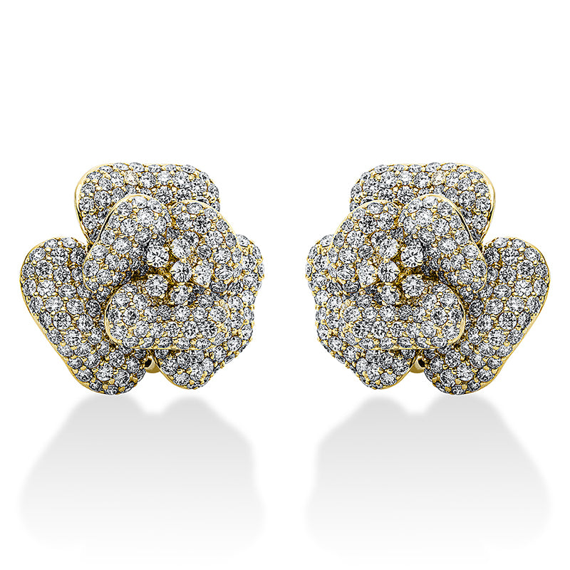 Ohrschmuck 18 kt GG, 460 Brill. 9,92 ct, TW-vsi, 12 Brill. 0,51 ct, TW-vsi