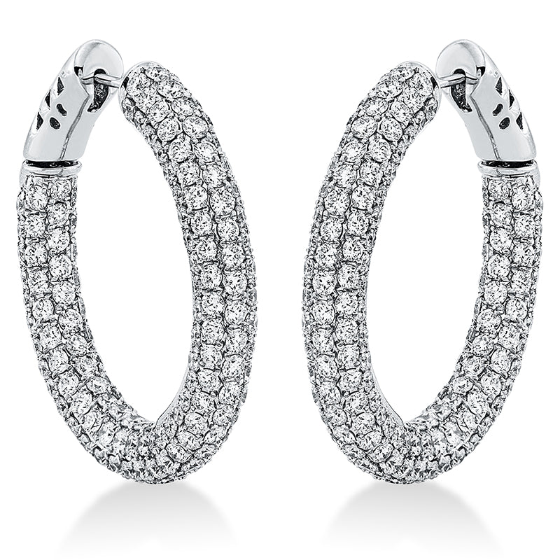 Creolen 18 kt WG, 352 Brill. 6,39 ct, TW-vsi