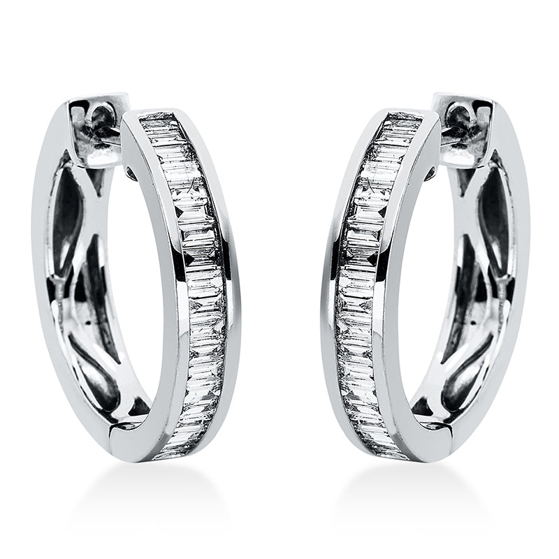 Creolen 18 kt WG, 40 Bag. 0,46 ct, TW-si