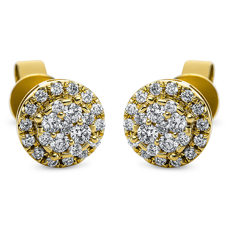 Ohrstecker 18 kt GG, 10 Brill. 0,23 ct, TW-si, 36 Brill. 0,22 ct, TW-si