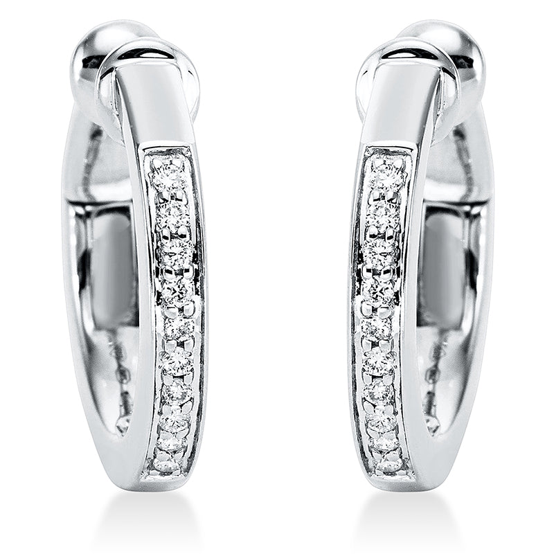 Ohrschmuck 18 kt WG, Ohrmanschette, 10 Brill. 0,05 ct, TW-si