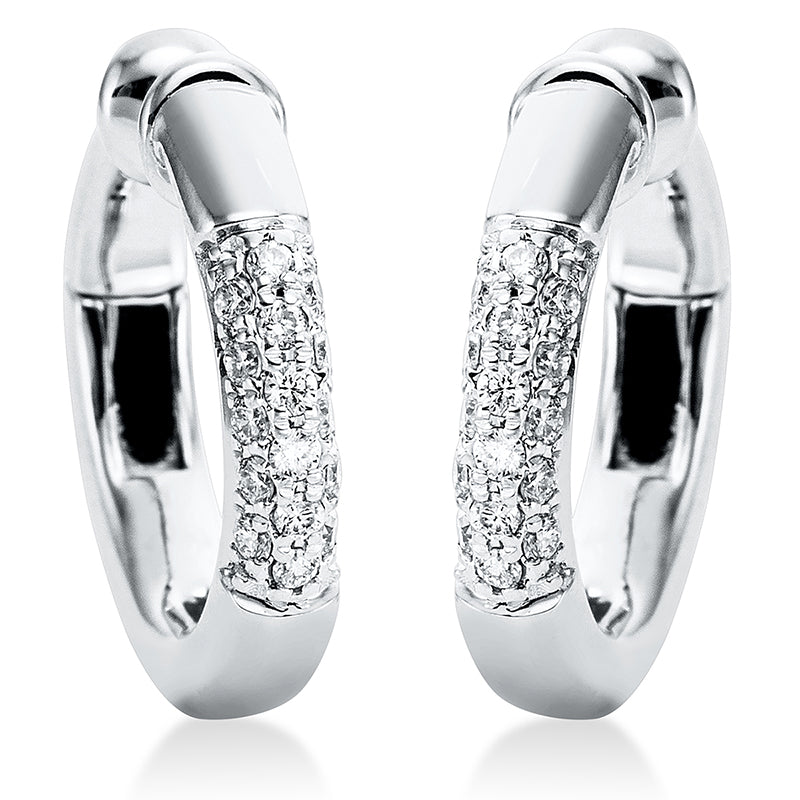 Ohrschmuck 18 kt WG, Ohmanschette, 16 Brill. 0,09 ct, TW-si
