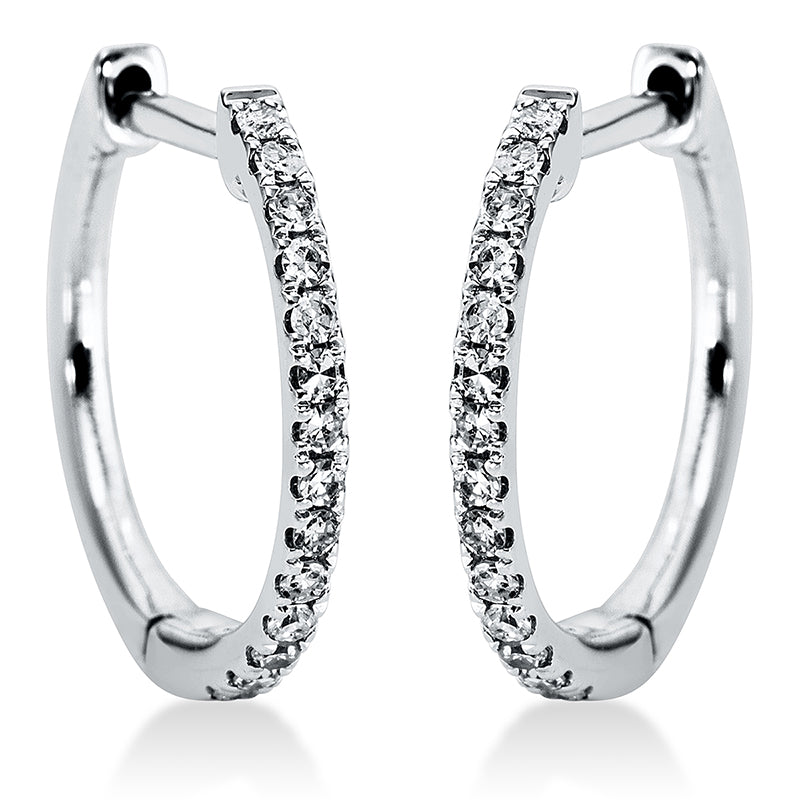Creolen 18 kt WG, 28 Dia. 0,11 ct, TW-si