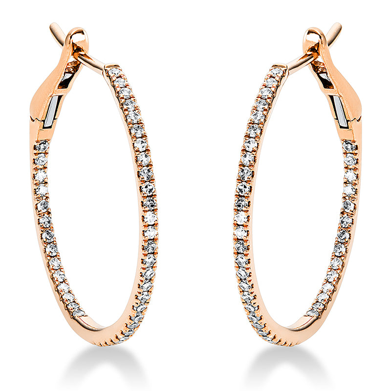Creolen 18 kt RG, 86 Dia. 0,30 ct, TW-si