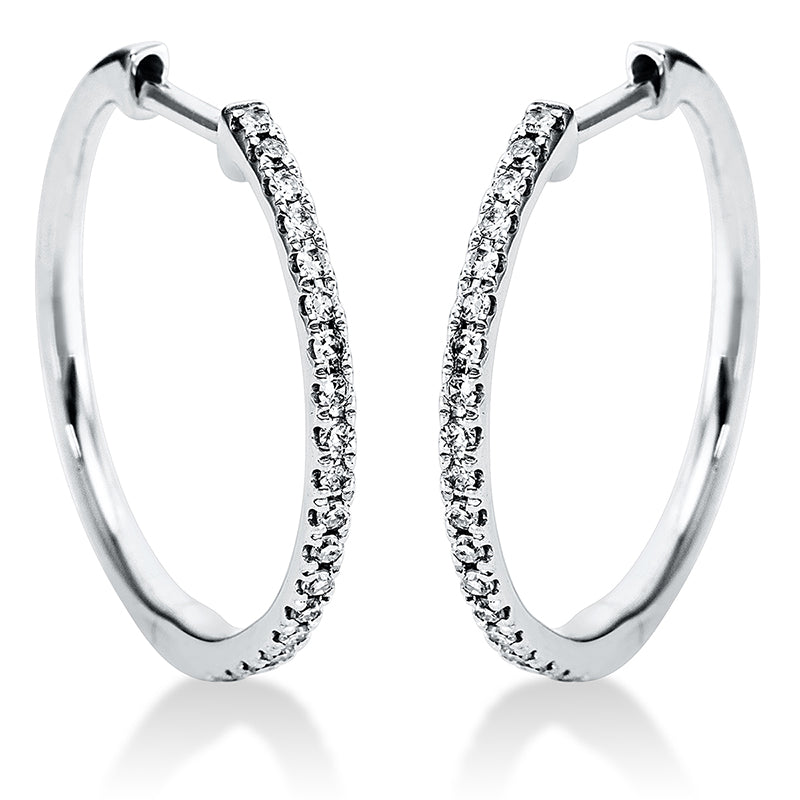 Creolen 18 kt WG, 38 Dia. 0,17 ct, TW-si
