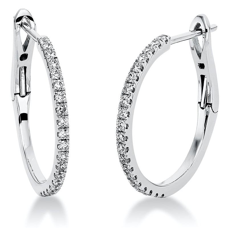 Creolen 18 kt WG, 40 Brill. 0,36 ct, TW-si