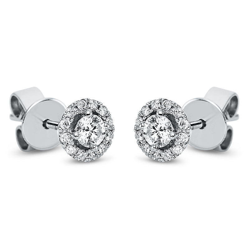 Ohrstecker 18 kt WG, 2 Brill. 0,20 ct, TW-si, 24 Brill. 0,09 ct, TW-si