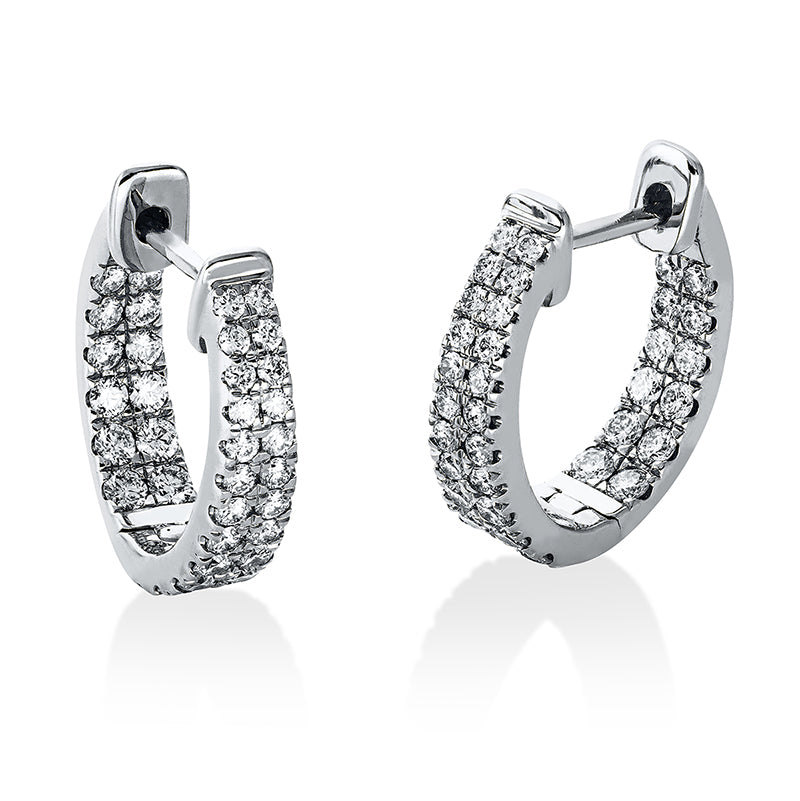 Creolen 18 kt WG, 68 Brill. 1,02 ct, TW-si