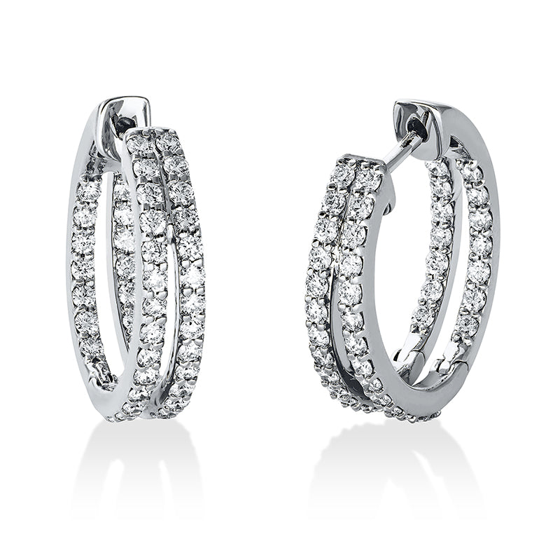 Creolen 18 kt WG, 84 Brill. 1,01 ct, TW-si