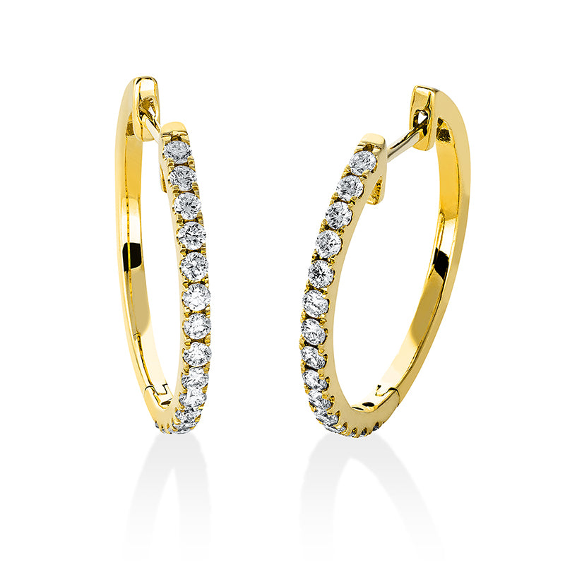 Creolen 18 kt GG, 30 Brill. 0,51 ct, TW-si