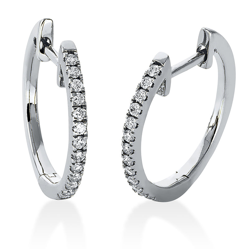 Creolen 18 kt WG, 26 Brill. 0,17 ct, TW-si
