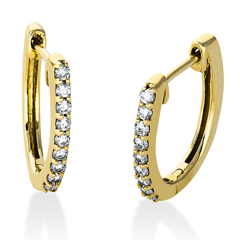 Creolen 18 kt GG, 18 Brill. 0,17 ct, TW-si