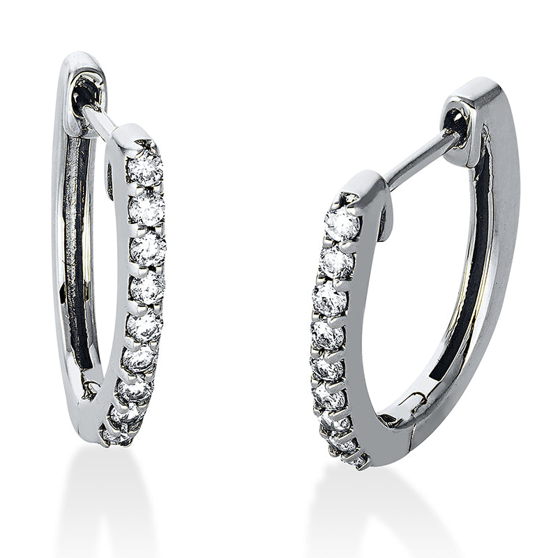 Creolen 18 kt WG, 18 Brill. 0,17 ct, TW-si