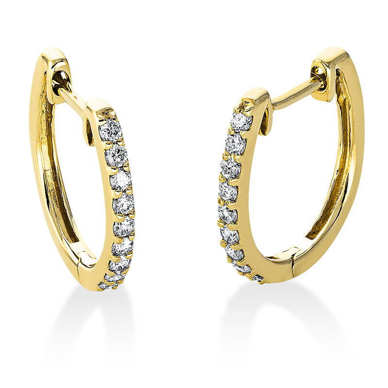 Creolen 18 kt GG, 18 Brill. 0,26 ct, TW-si