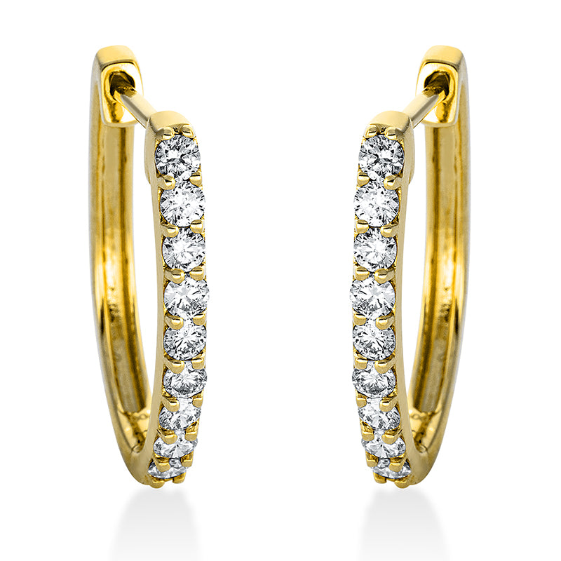 Creolen 18 kt GG, 18 Brill. 0,54 ct, TW-si