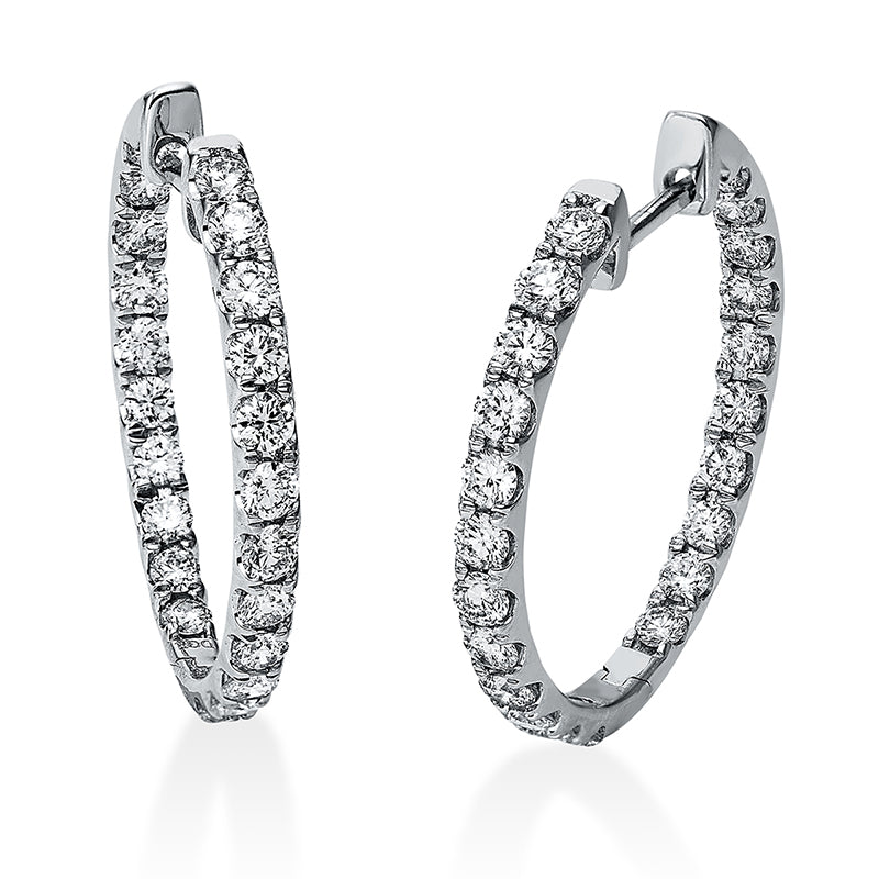 Creolen 18 kt WG, 46 Brill. 2,09 ct, TW-si
