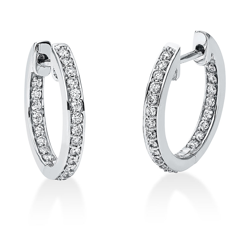 Creolen 18 kt WG, 44 Brill. 0,27 ct, TW-si