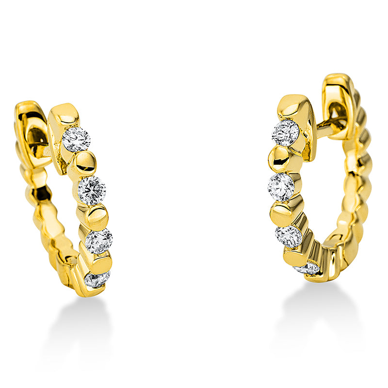 Creolen 18 kt GG, 8 Brill. 0,17 ct, TW-si