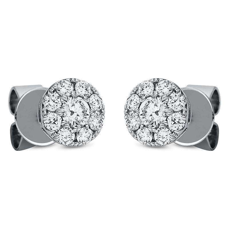 Ohrstecker 18 kt WG, 2 Brill. 0,17 ct, TW-si, 16 Brill. 0,25 ct, TW-si