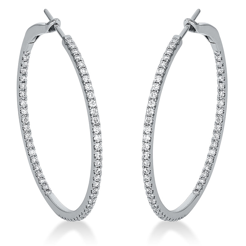 Ohrschmuck 18 kt WG, 116 Brill. 1,09 ct, TW-si