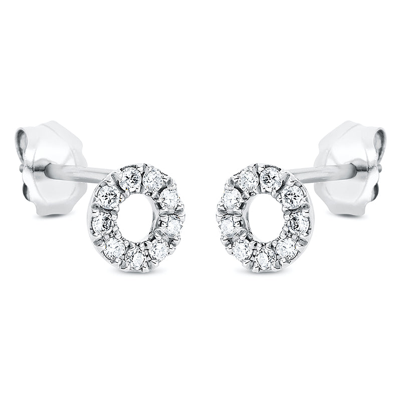 Ohrstecker 18 kt WG, 18 Brill. 0,12 ct, W-si