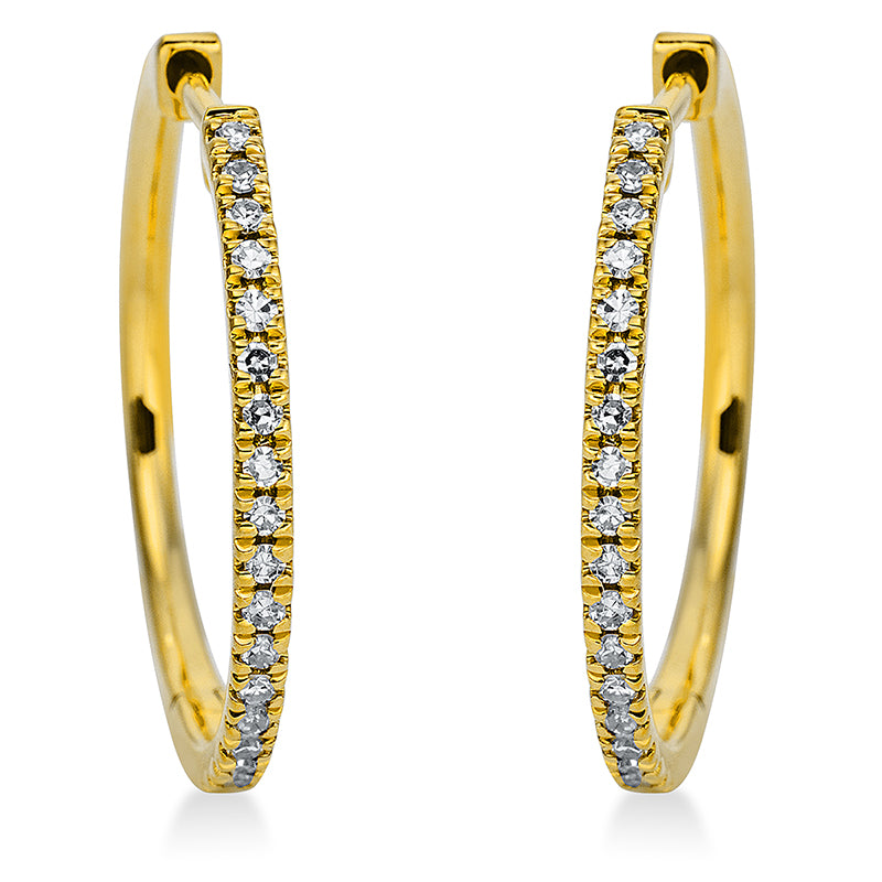 Creolen 18 kt GG, 38 Dia. 0,13 ct, TW-si