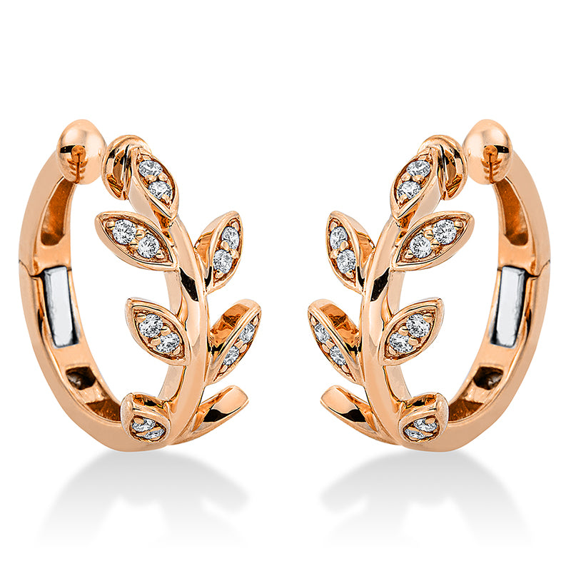 Ohrschmuck 18 kt RG+WG, Ohrmanschette, 14 Brill. 0,07 ct, TW-si