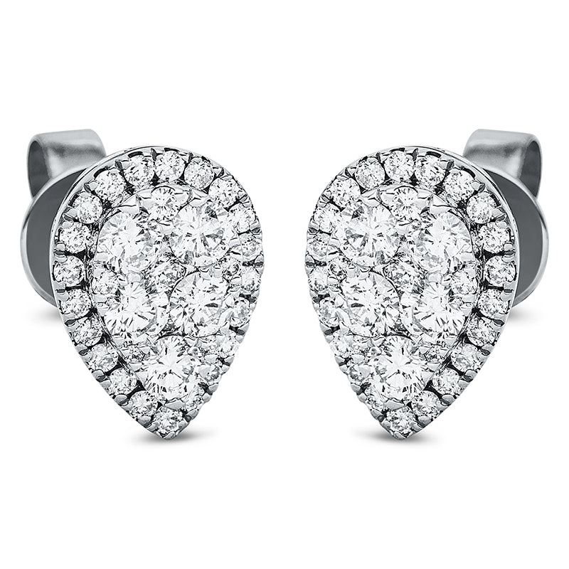Ohrstecker 18 kt WG, 4 Brill. 0,06 ct, TW-si, 10 Brill. 0,58 ct, TW-si, 52 Brill. 0,27 ct, TW-si