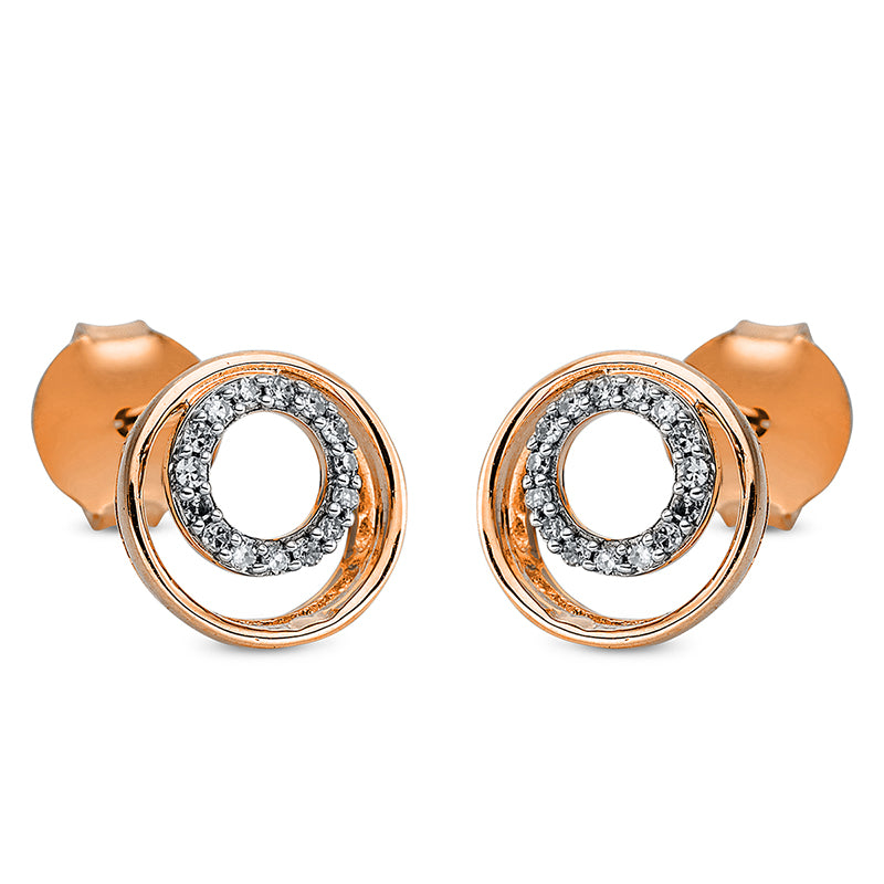 Ohrschmuck 18 kt RG, 30 Brill. 0,10 ct, TW-si