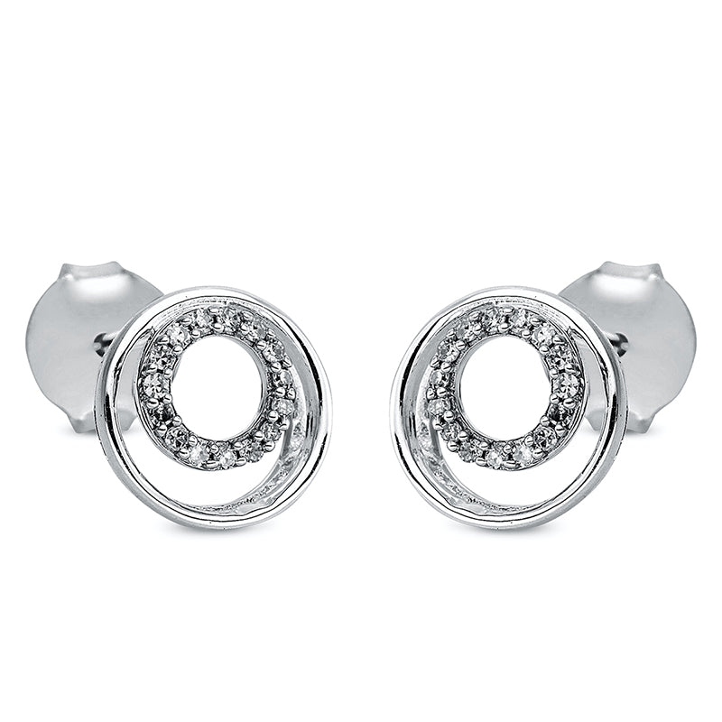 Ohrschmuck 18 kt WG, 30 Brill. 0,10 ct, TW-si