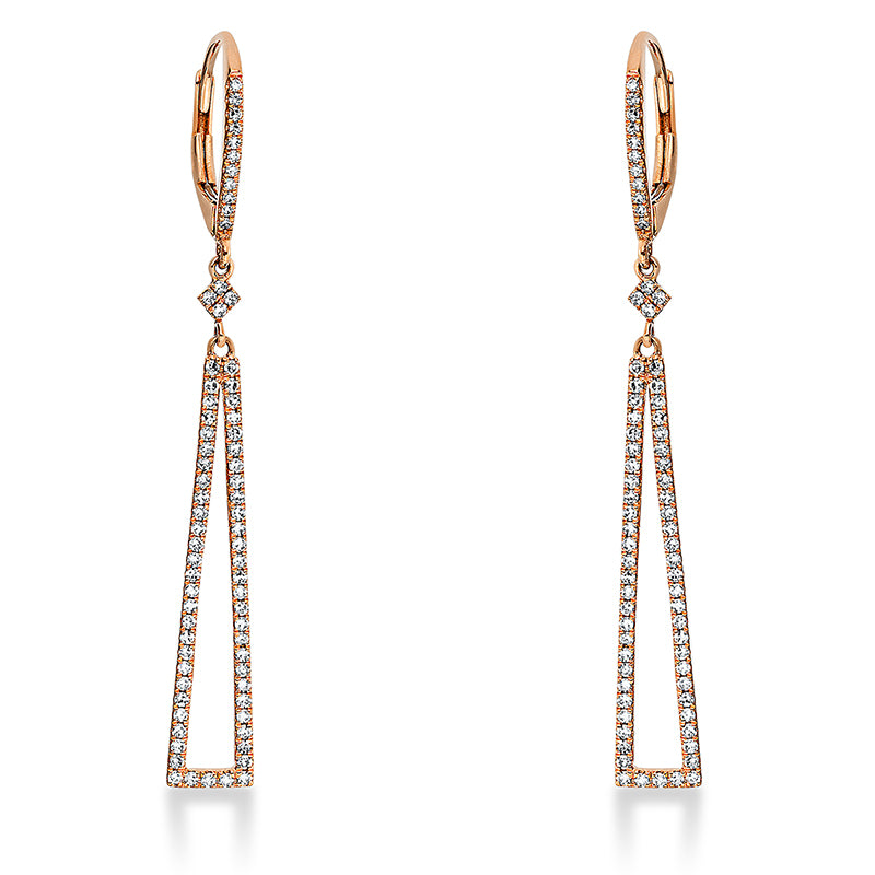 Ohrschmuck 14 kt RG, 144 Dia. 0,42 ct, W-si