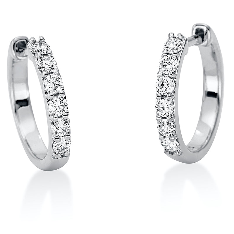 Creolen 18 kt WG, 12 Brill. 0,37 ct, TW-si