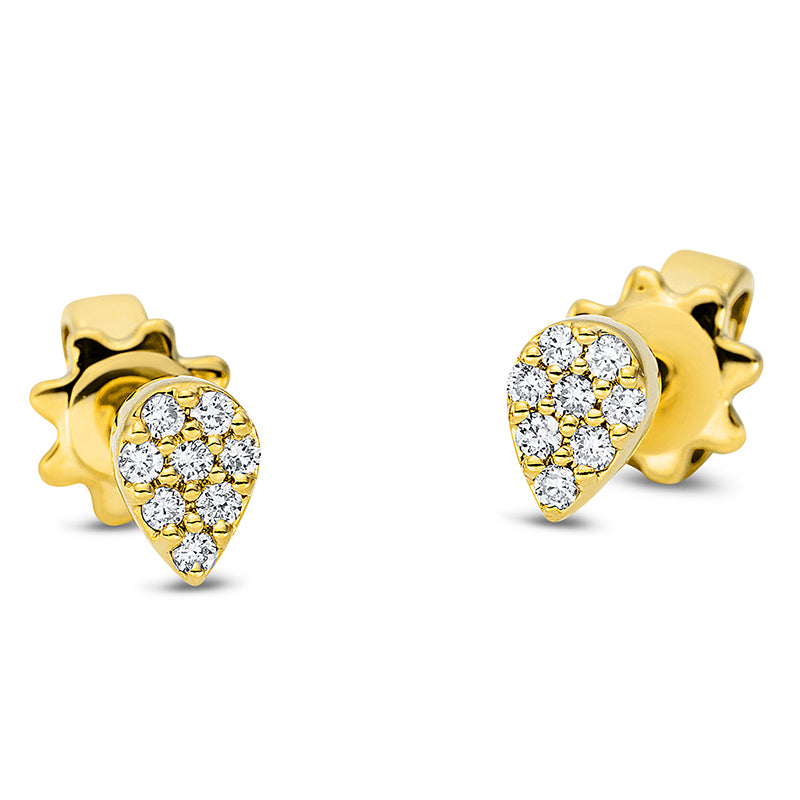 Ohrschmuck 18 kt GG, 16 Brill. 0,08 ct, TW-si